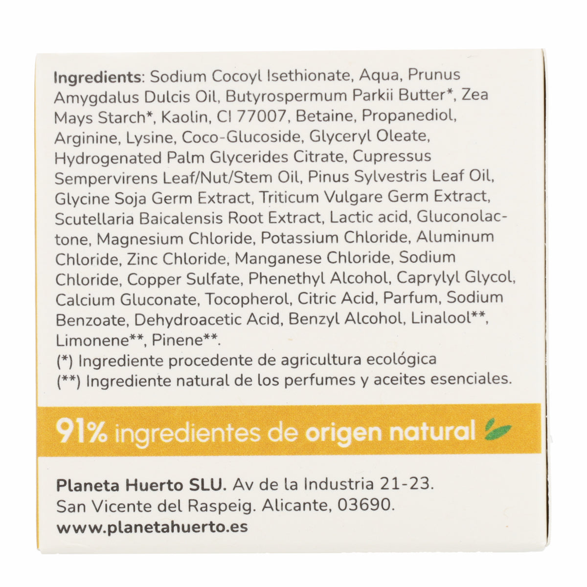 Shampooing fortifiant solide aux acides aminés Planeta Huerto 85 g
