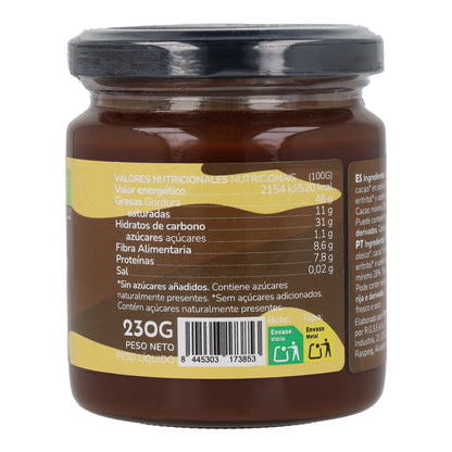 Crème de noisettes et cacao sans sucres ajoutés ECO Planeta Huerto 230 g