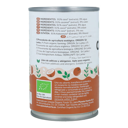Crème de coco concentrée ECO Planeta Huerto 400 ml