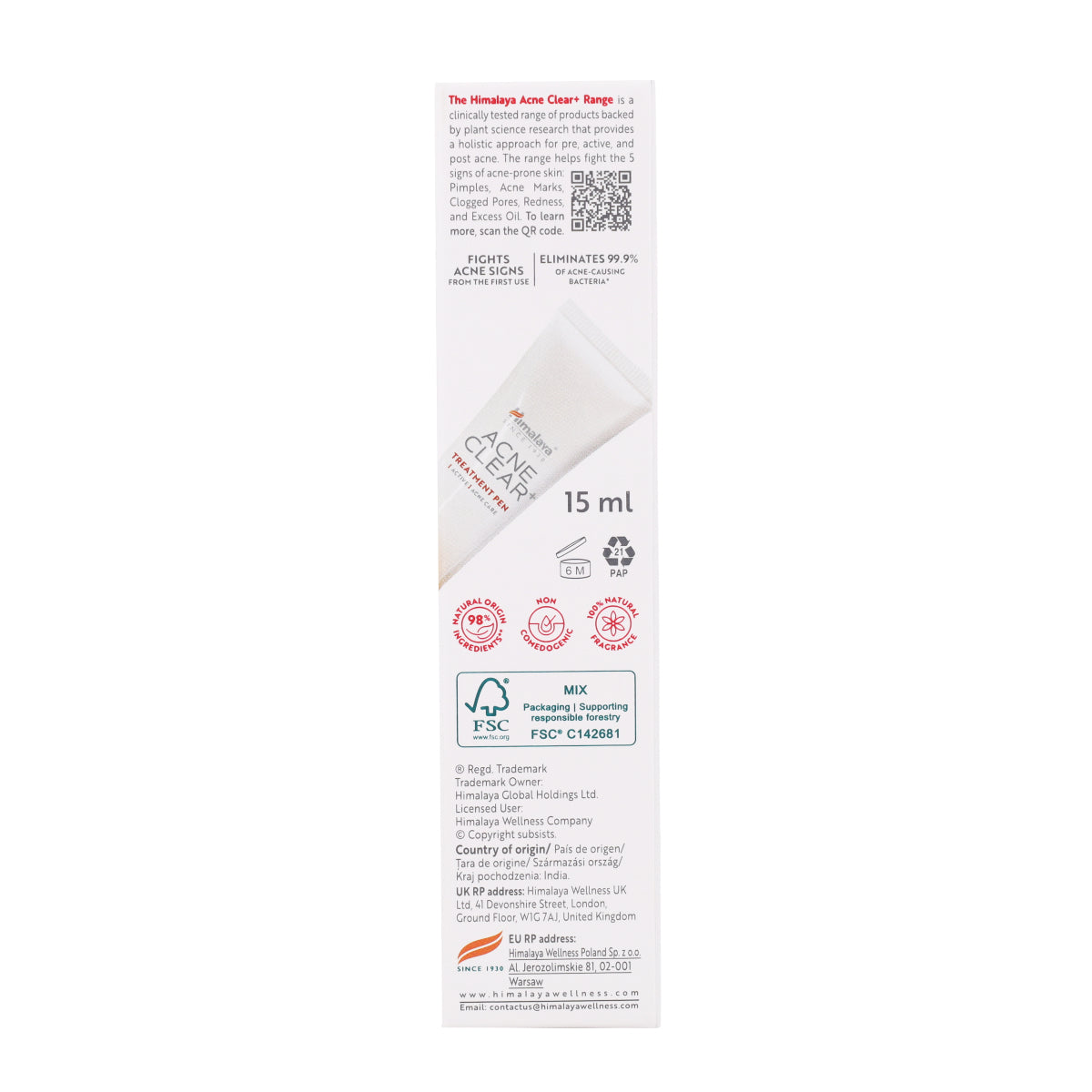 Stylo de traitement Himalaya contre l'acné 15 ml