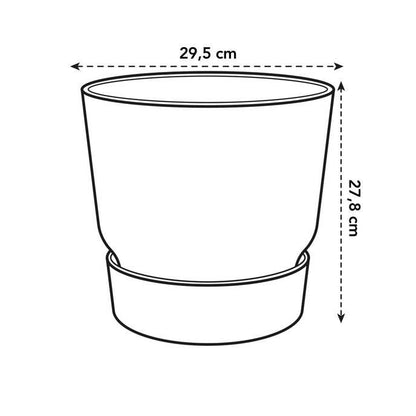 Macetero con plato integrado Greenville Elho Blanco 25 cm
