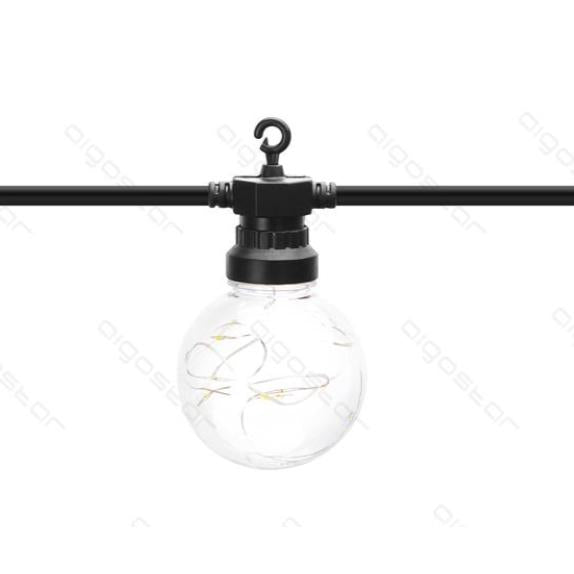 Guirnalda LED 10 bombillas transparentes blanco cálido 8M interior y exterior