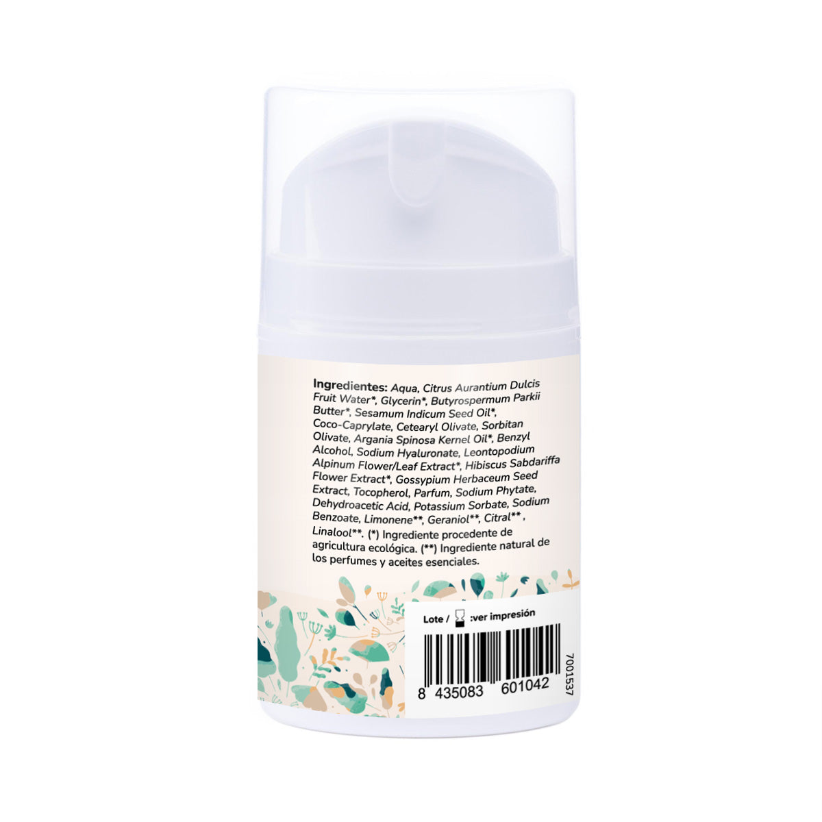 Crema hidratante facial Argán y algodón Planeta Huerto 50 ml