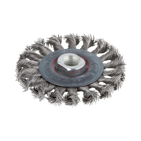Wolfcraft 2701000 - 1 cepillo de disco para metales, trenzado, rosca M 14 Ø 100 x 15 mm