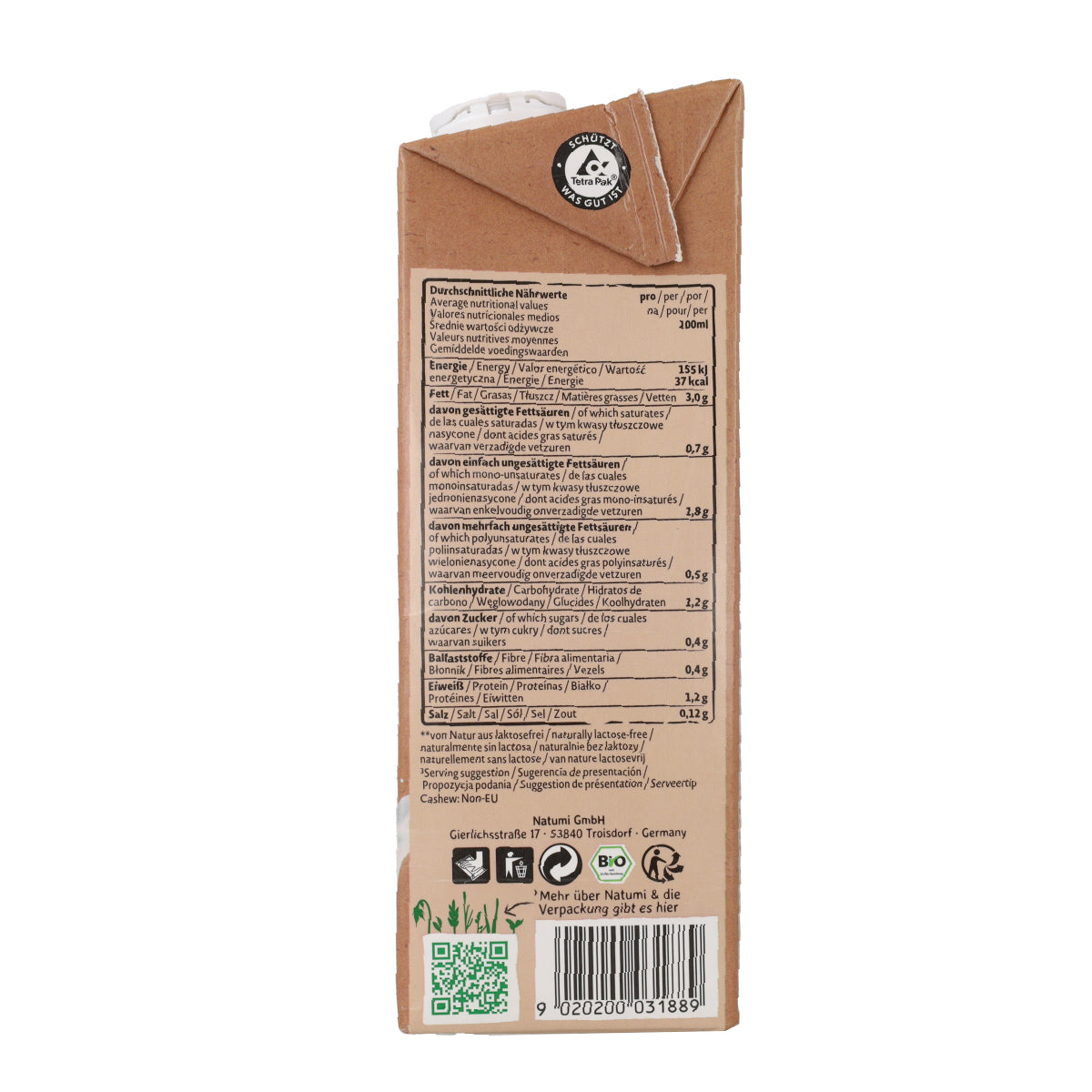 Biologische cashewdrank Natumi 1 l