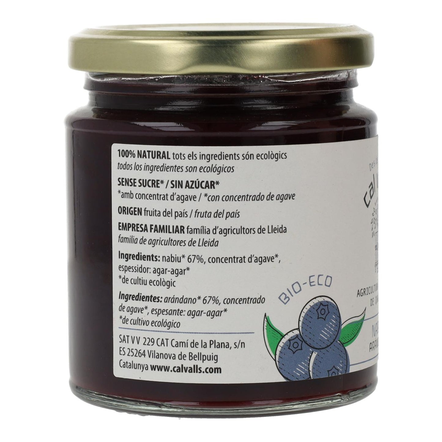 Mermelada de Arándano ECO Cal Valls, 240 g