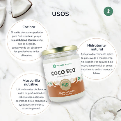 Huile vierge de coco ECO Planeta Huerto 500 ml