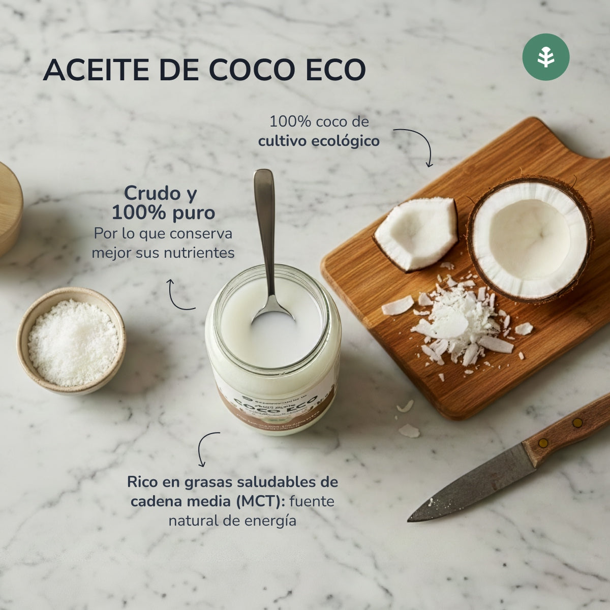 Huile vierge de coco ECO Planeta Huerto 1L