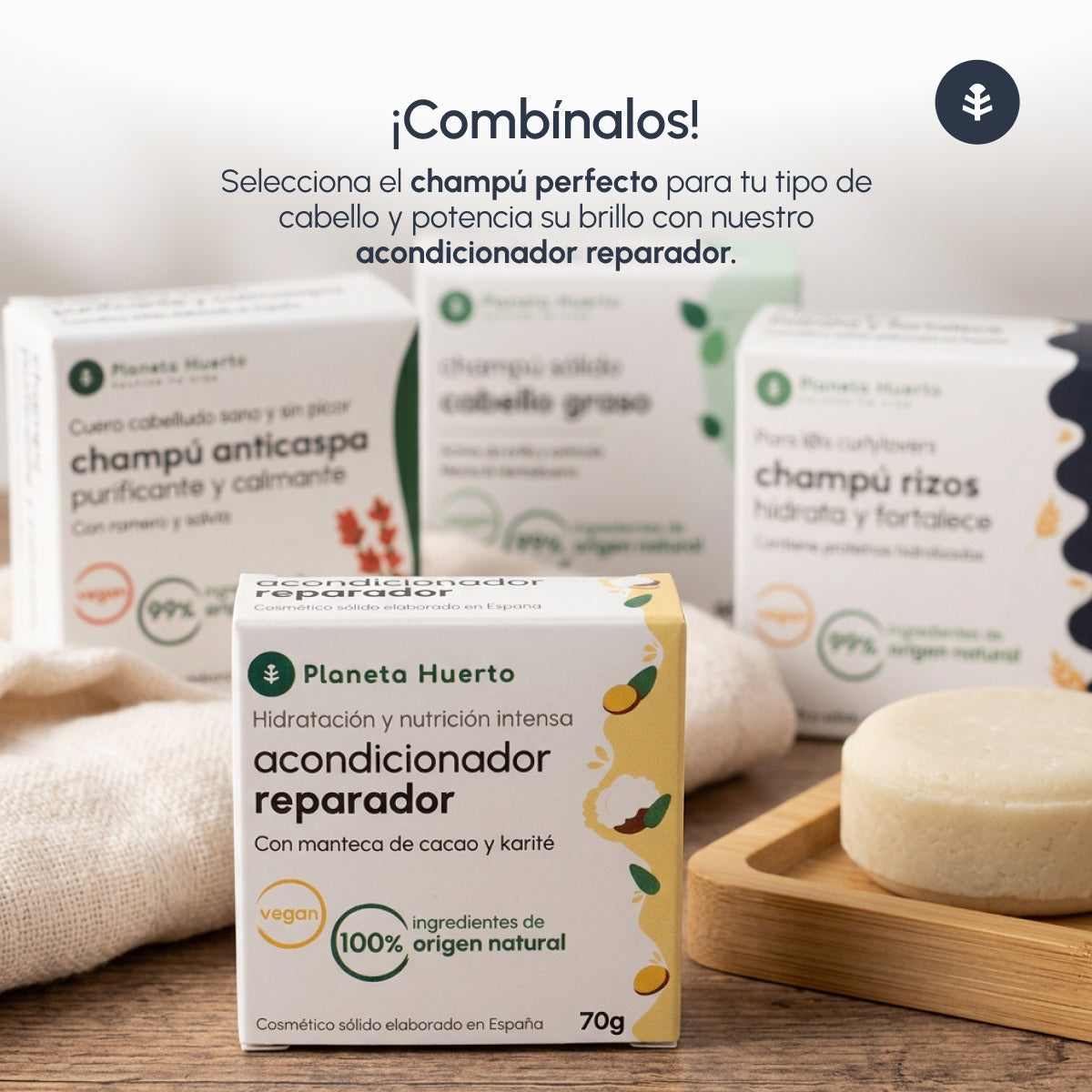 Vaste antiroosshampoo met rozemarijn en salie Planeta Huerto 85 g