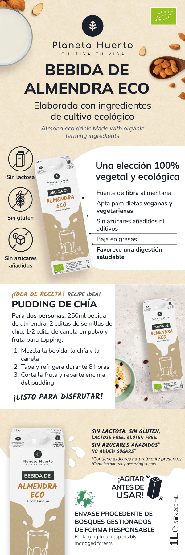 Planet Orchard Eco Amandeldrank 1L