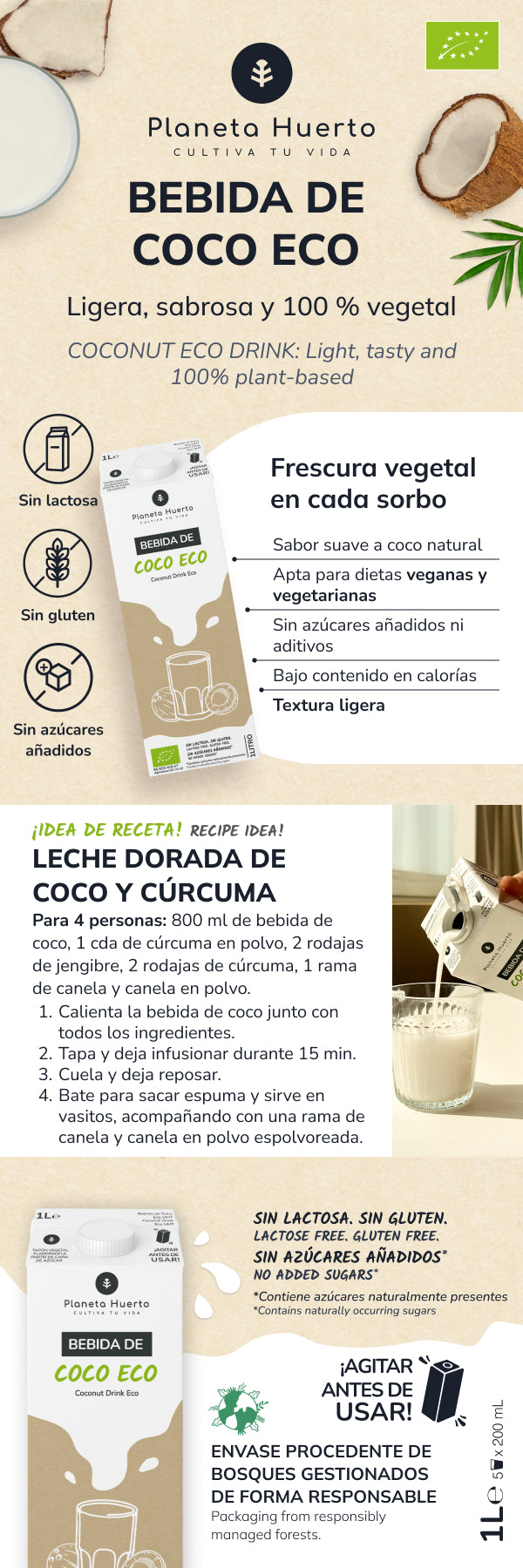 Planet Orchard Eco Kokosnoot Drink 1L