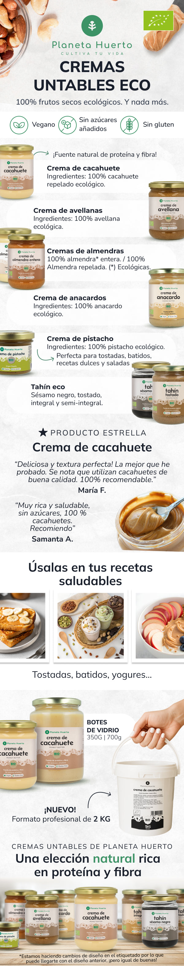 Crème d'amandes blanches ECO Planeta Huerto 2 kg