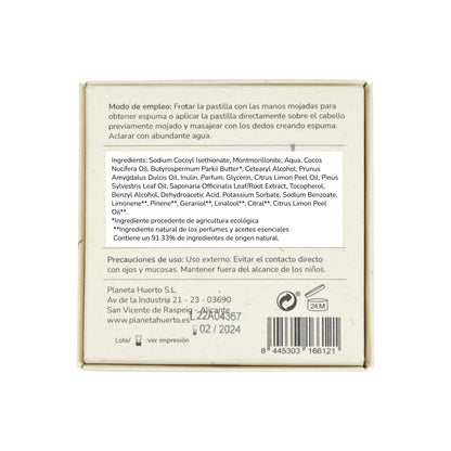 Planeta Huerto kokos en amandel herstellende vaste shampoo 85 g