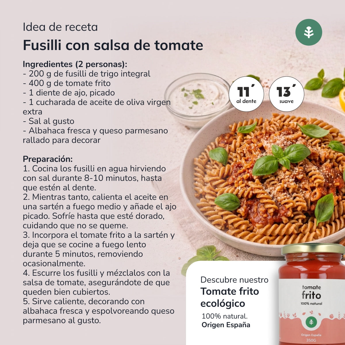 Fussilli de blé complet ECO Planeta Huerto 5 kg