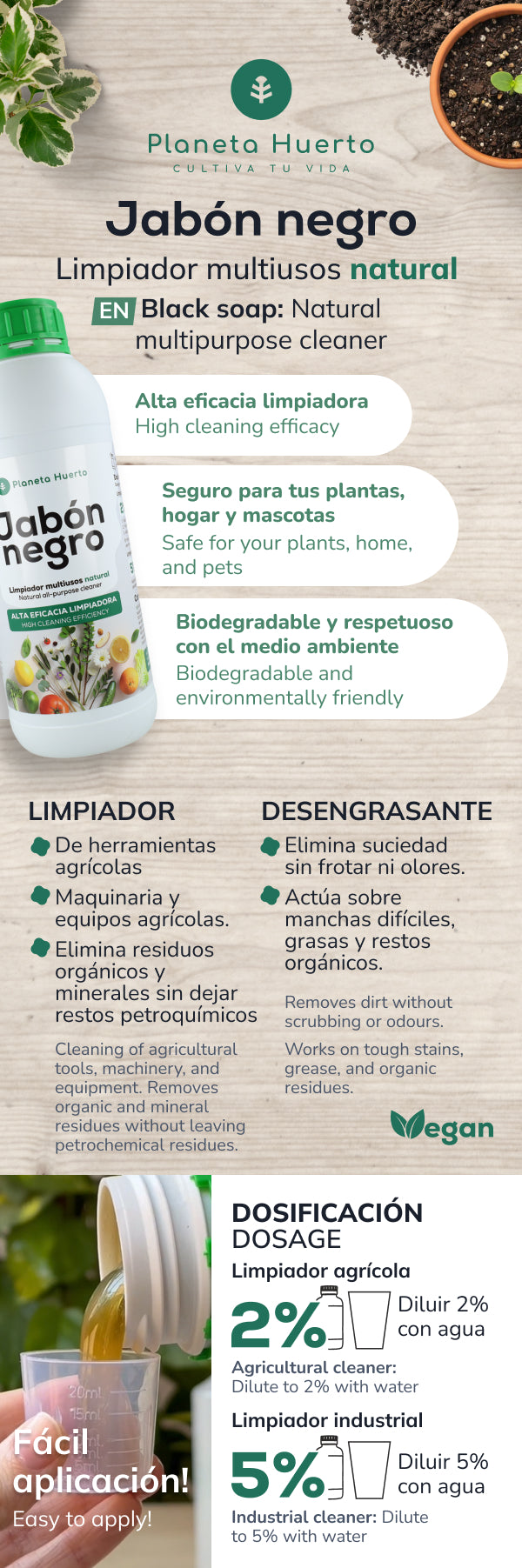 Savon potassique Negro Planeta Huerto 1 L