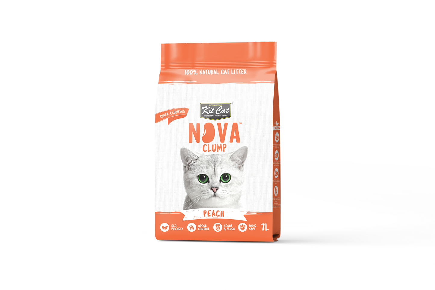 Kit Cat Arena Eco SoyaClump - Peach 7 L Litière pour chat