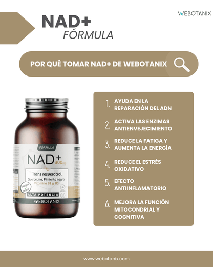 NAD+ 300 mg Trans Resvératrol WEBOTANIX 60 gélules