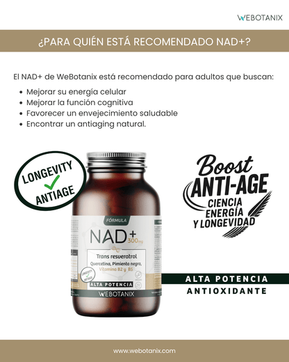 NAD+ 300 mg Trans Resvératrol WEBOTANIX 60 gélules