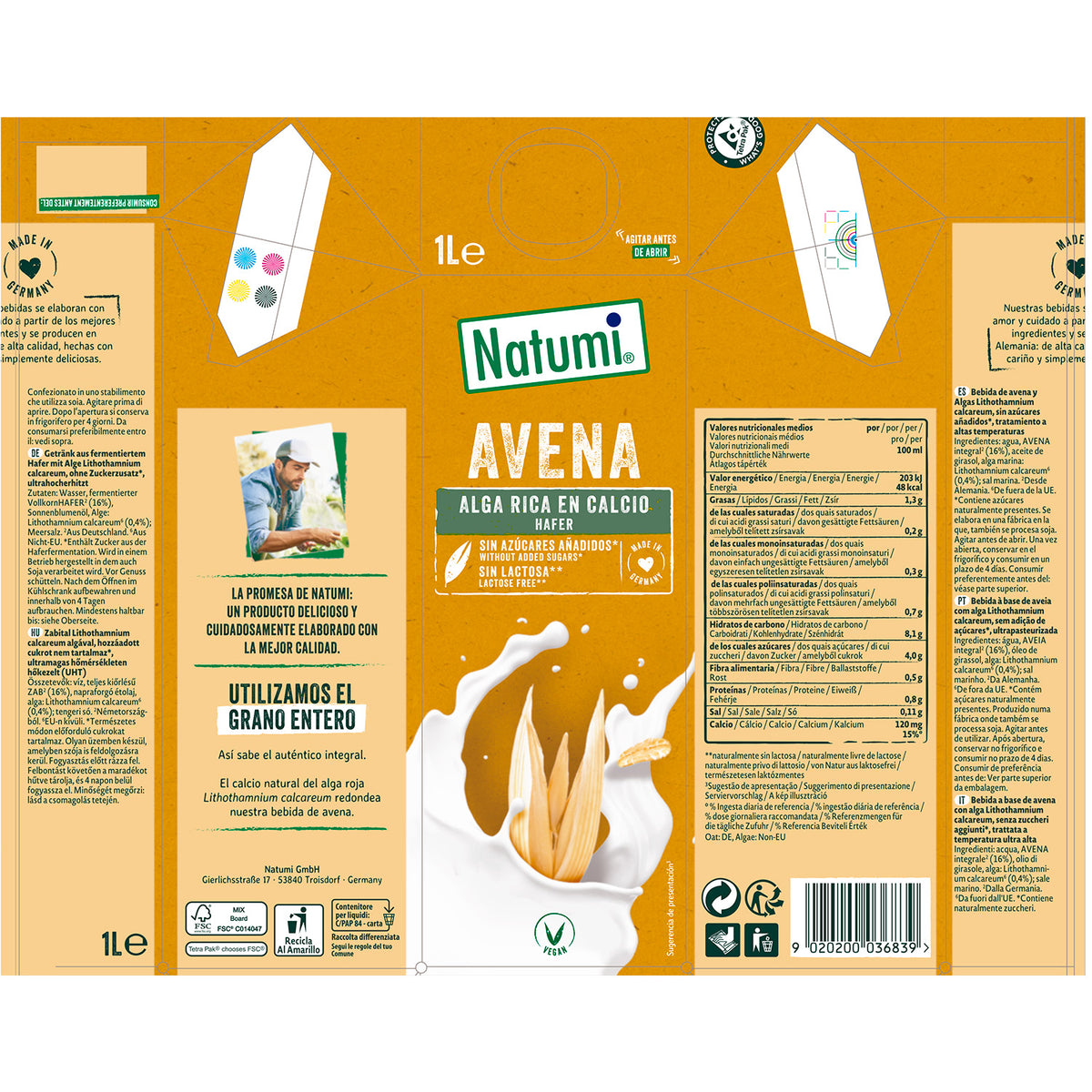 Boisson à l'avoine et aux algues BIO Natumi 1 L
