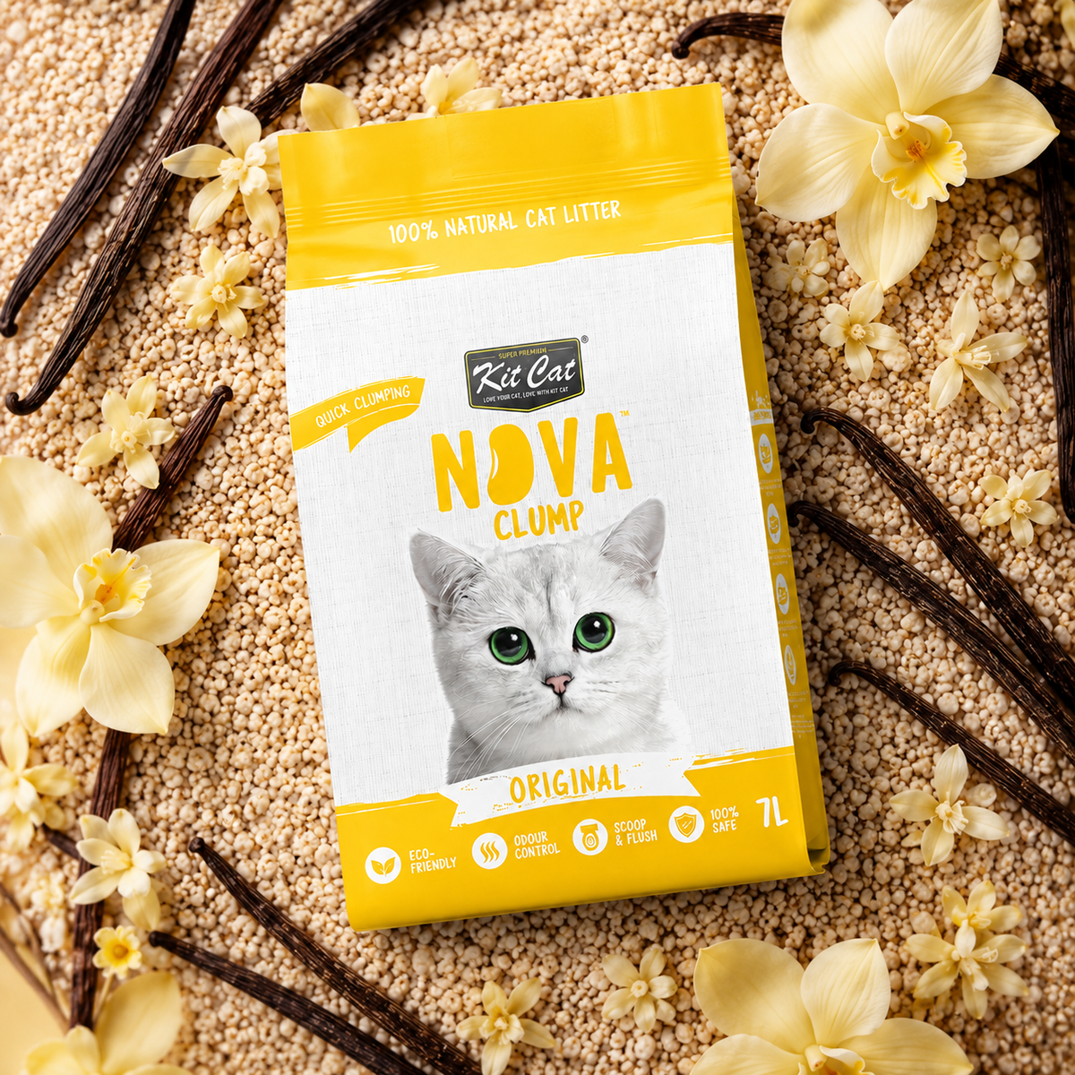 Kit Cat Arena Eco SoyaClump - Original 7 L Litière pour chat