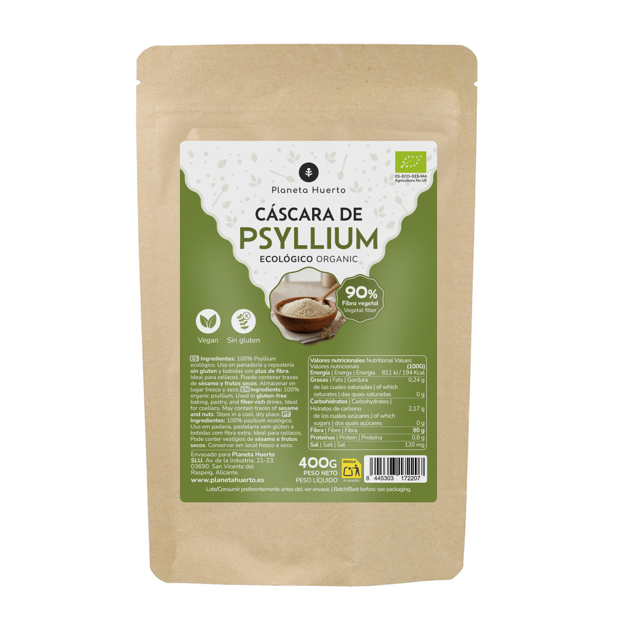 Ecume de psyllium ECO Planeta Huerto 400 g