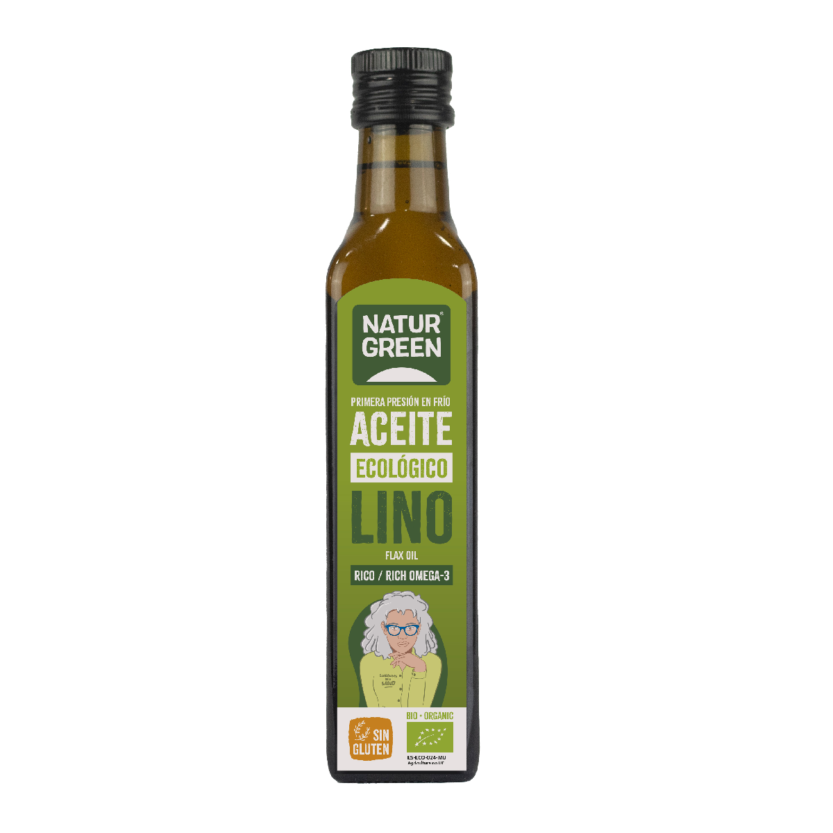 Huile de lin bio NaturGreen, 250 ml