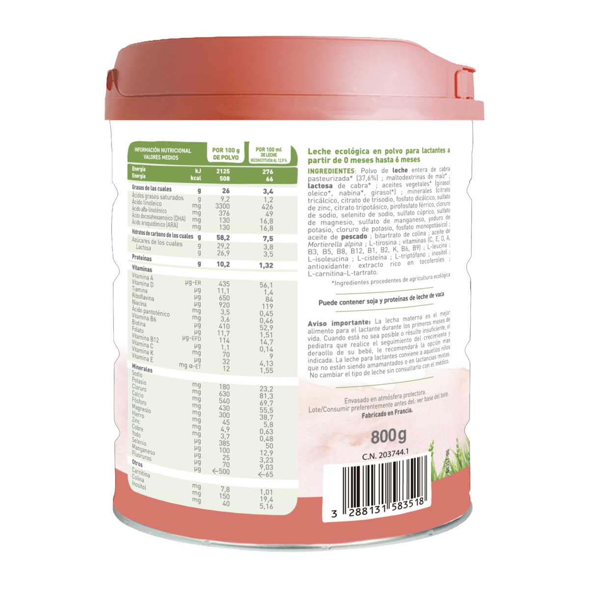 Biologische geitenmelk Caprea 1 (0 tot 6 maanden) Ecologisch Babybio 800 g