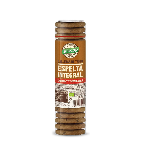 Biscuits complets à la farine d'épeautre, au chocolat et aux noisettes Bio Biocop 250 g