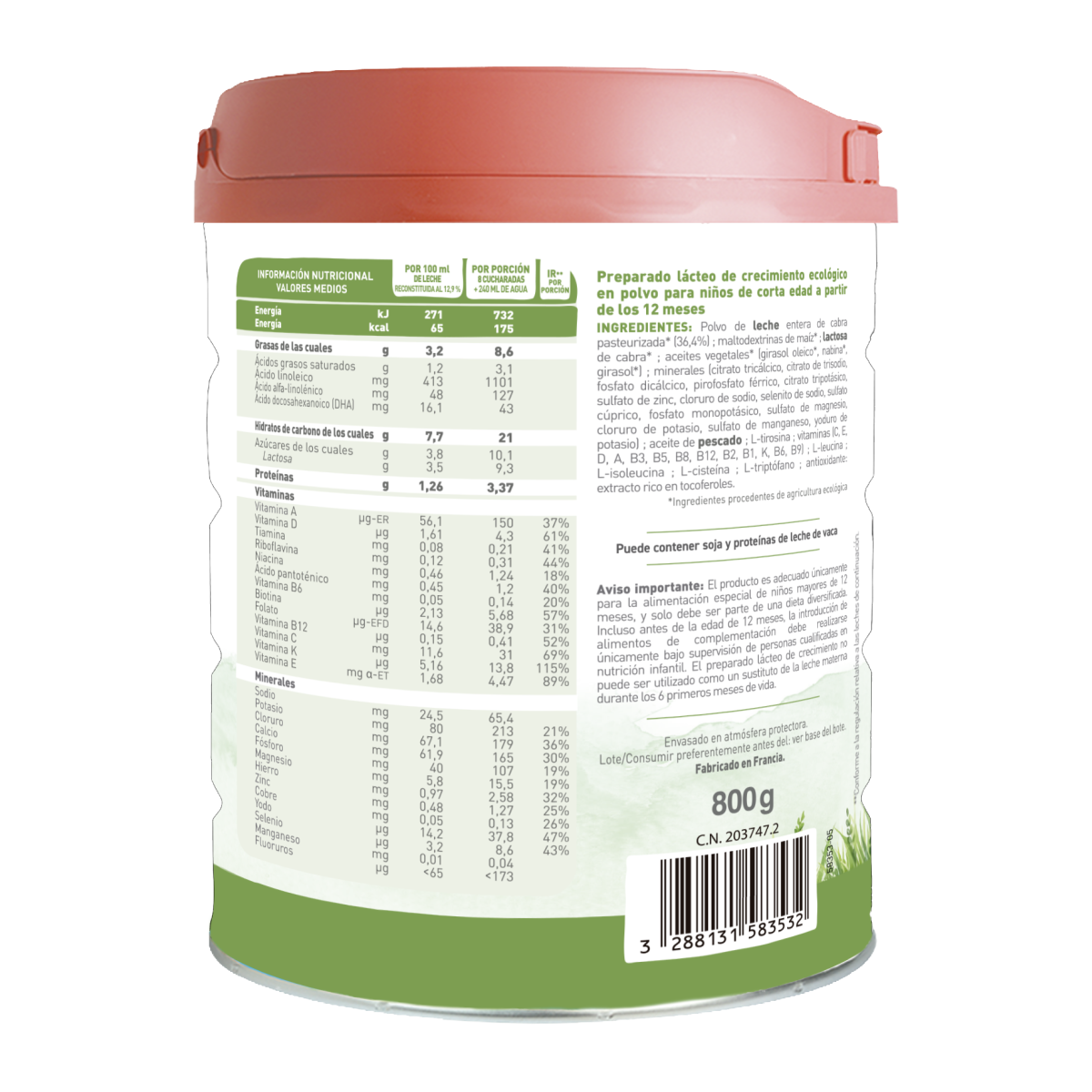Pack 3 unités Lait de chèvre croissance Caprea 3 (12 mois à 3 ans) 800 g