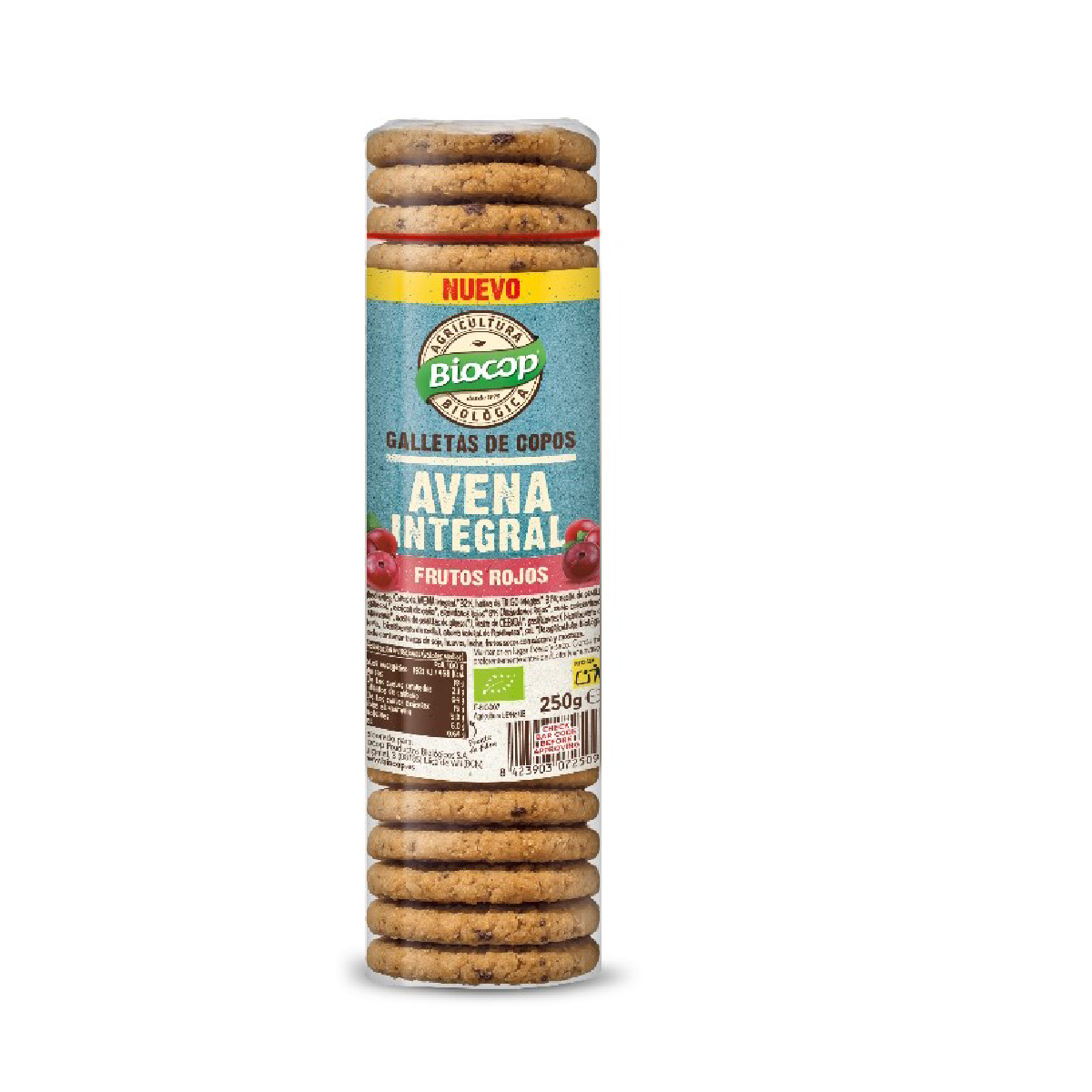 Biscuits aux flocons d'avoine complets et aux fruits rouges Biocop 250 g