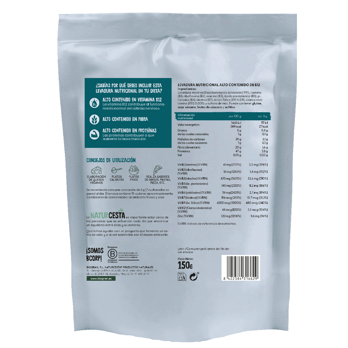 Levure nutritionnelle Naturcesta 150 g