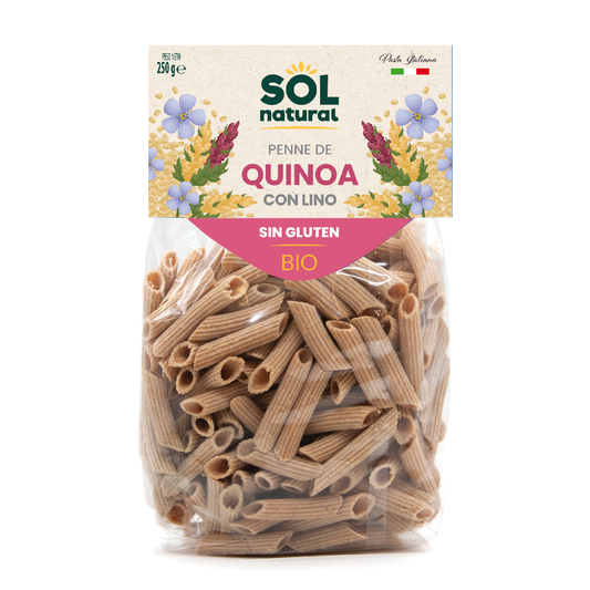 Macaronis au quinoa et au lin bio sans gluten Sol Natural 250 g