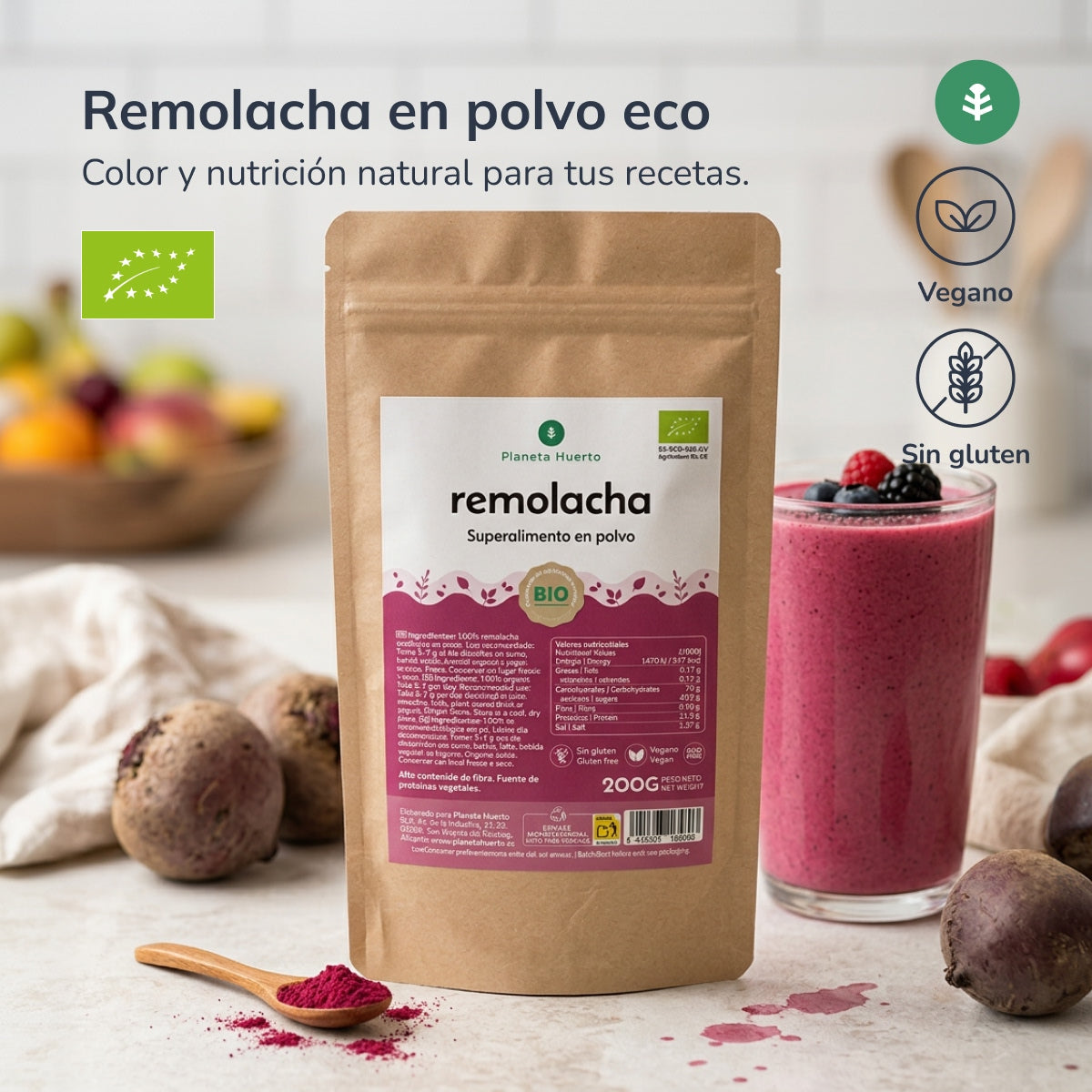 Poudre de betterave Eco Planeta Huerto 200 g
