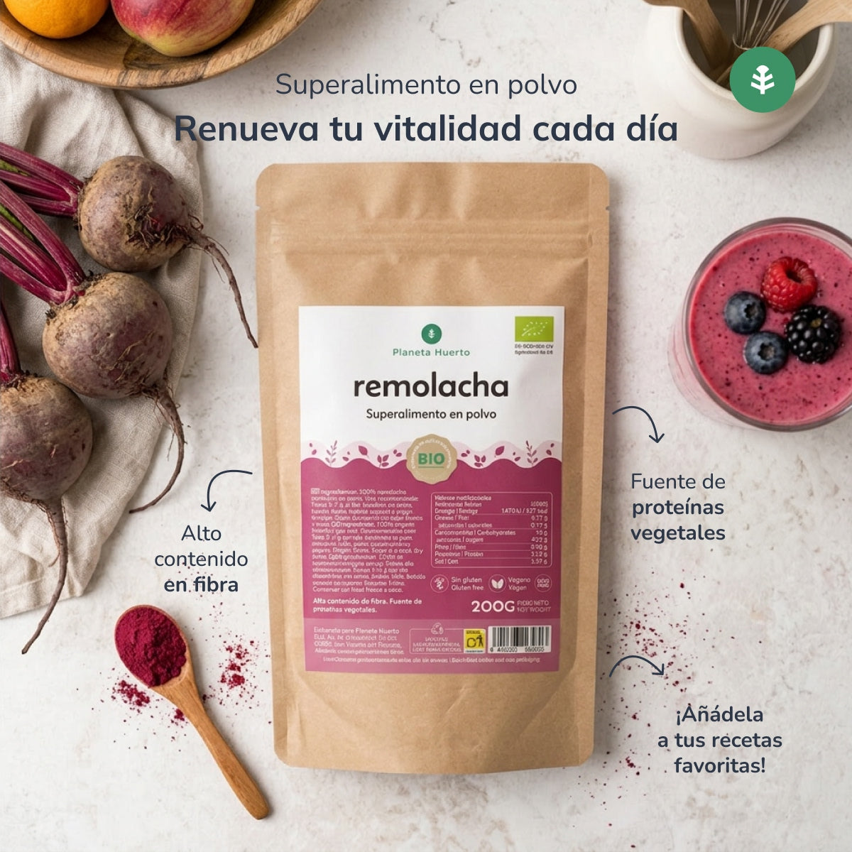 Poudre de betterave Eco Planeta Huerto 200 g