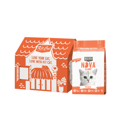 Kit Cat Arena Eco SoyaClump - Peach 7 L Litière pour chat