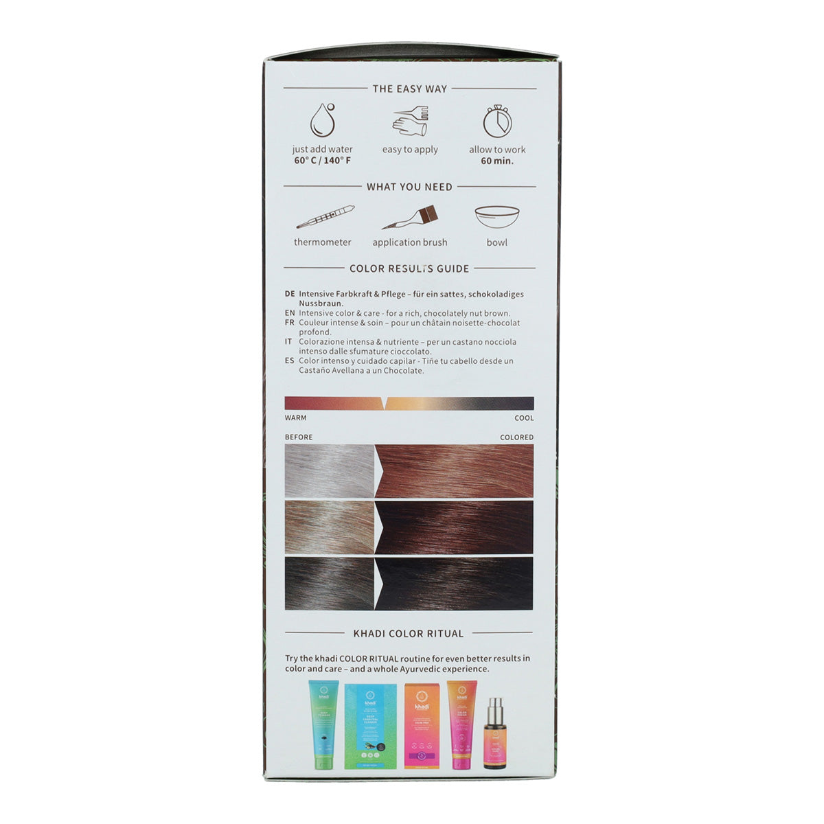 Tinte natural castaño avellana Khadi 100 g