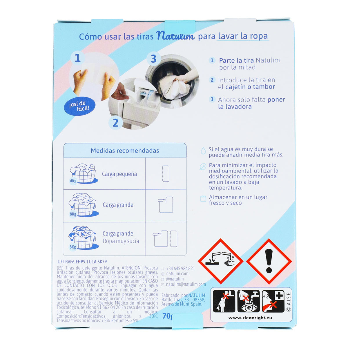 Bandes de lavage écologiques Floral, Natulim, 40 lavages