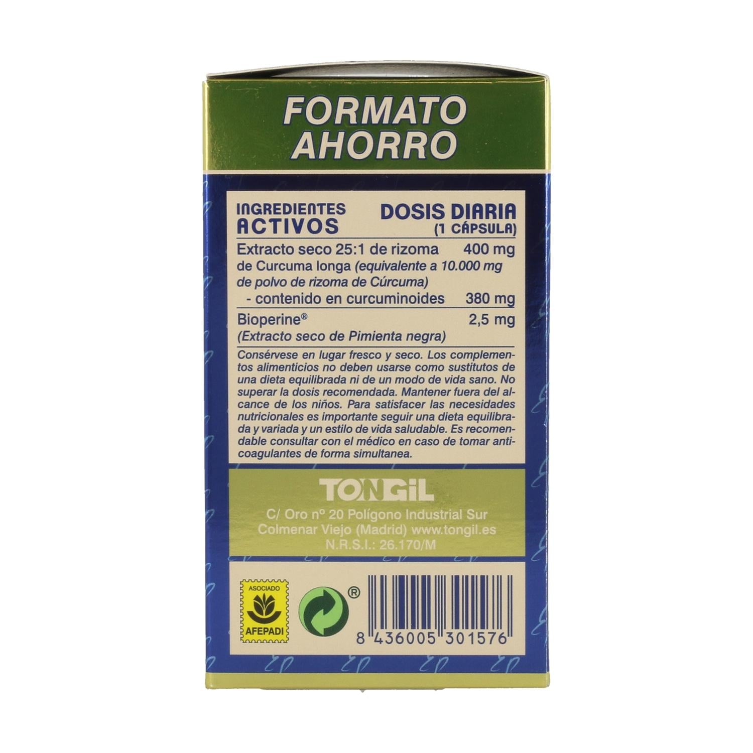 Estado Puro Curcuma Tongil 80 Caps Formato Ahorro
