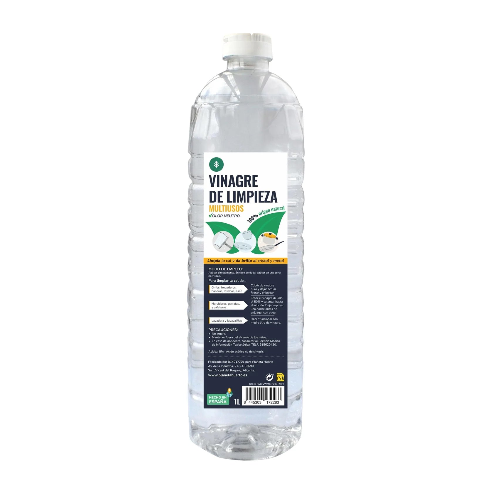 Pack 12 x Vinagre Blanco de Limpieza Planeta Huerto 1L