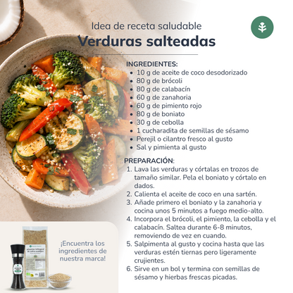 Lot de 6 bouteilles d'huile de coco désodorisée ECO Planeta Huerto 500 ml