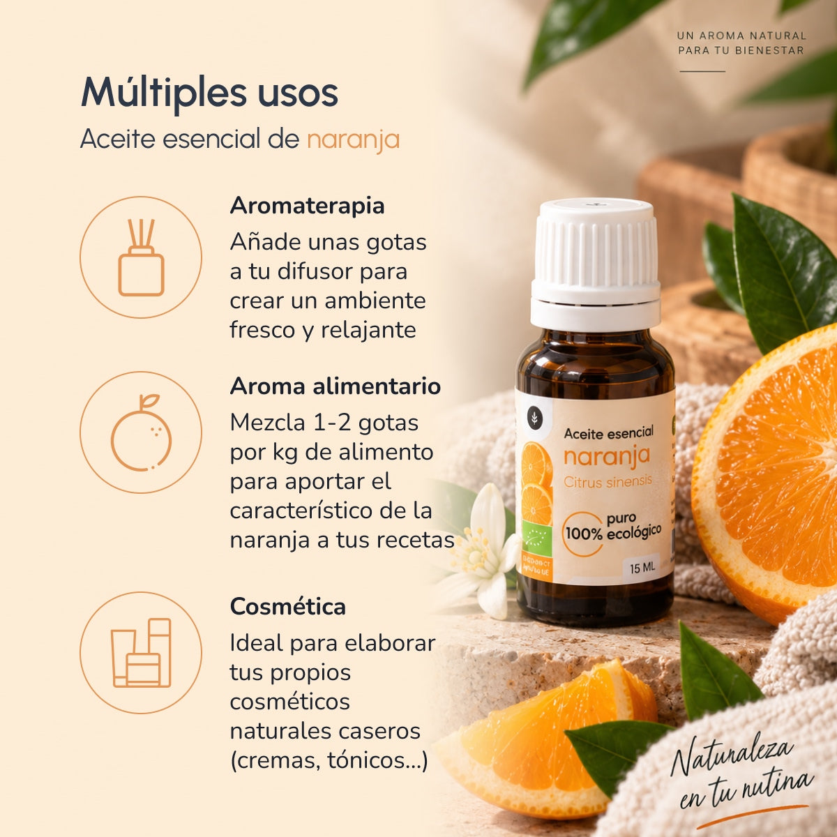 Huile essentielle d'orange douce Bio Planeta Huerto 15 ml