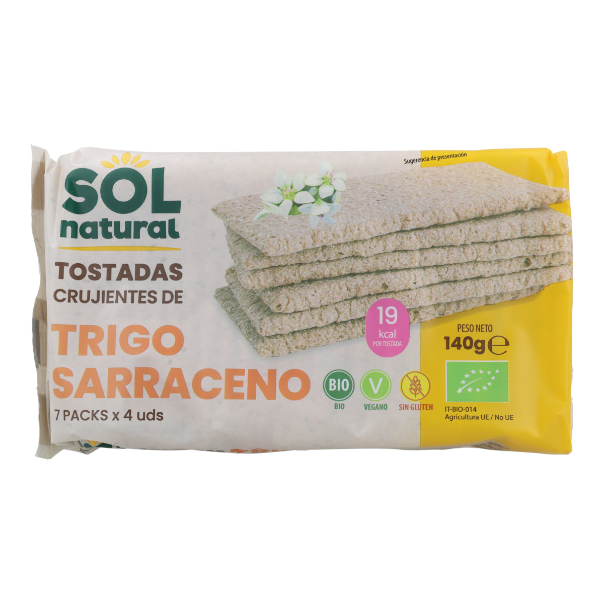 Glutenvrije boekweittoast Sol Natural 140 g BIO