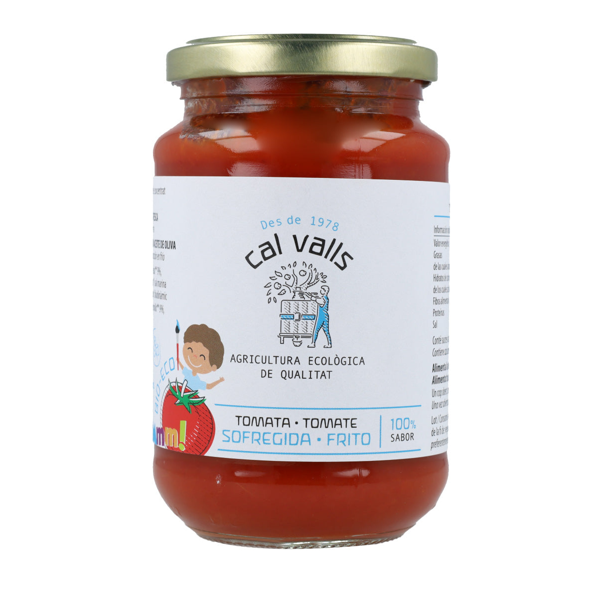 Tomatenpuree zonder toegevoegde suikers, biologisch, Cal Valls 350 g