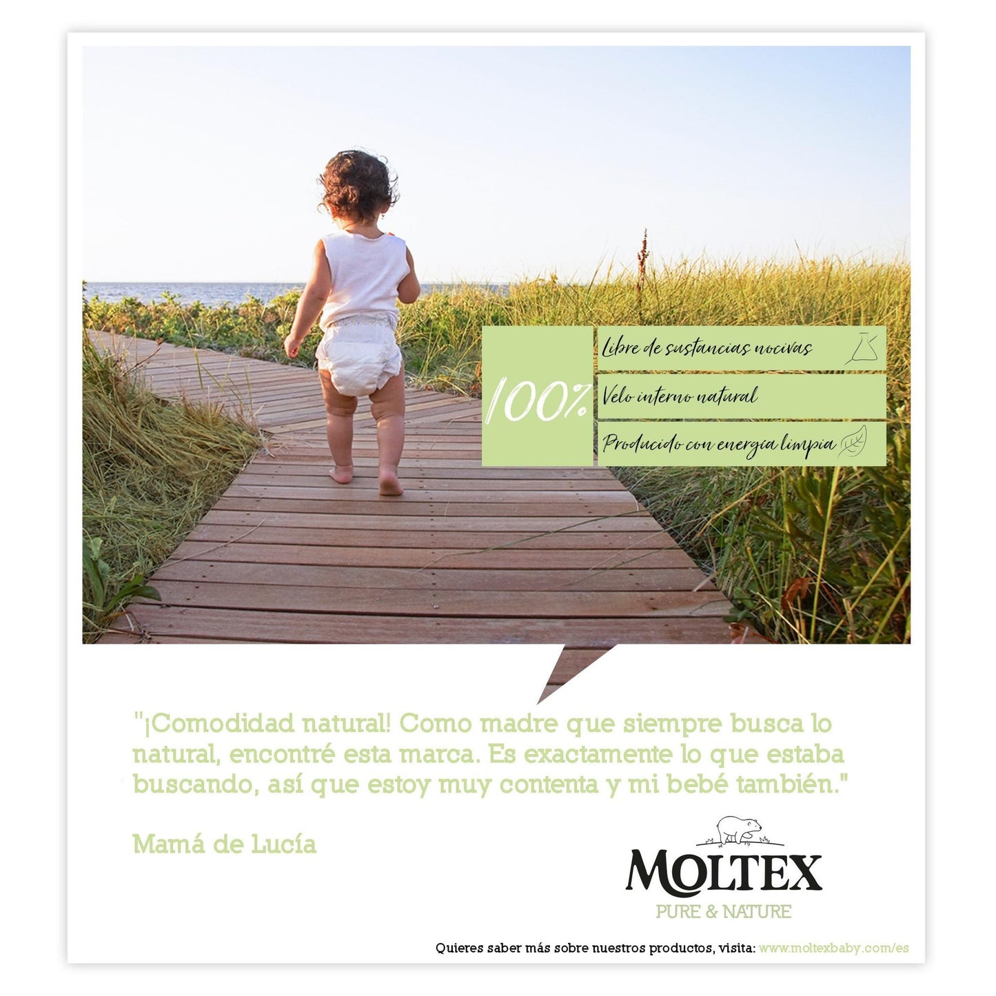 Pack ahorro Pañales T1 (2-5kg) Moltex Pure & Nature,  88 Uds