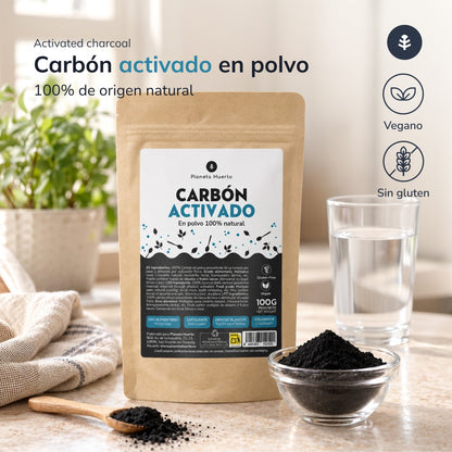 Charbon végétal activé en poudre Planeta Huerto 100 g