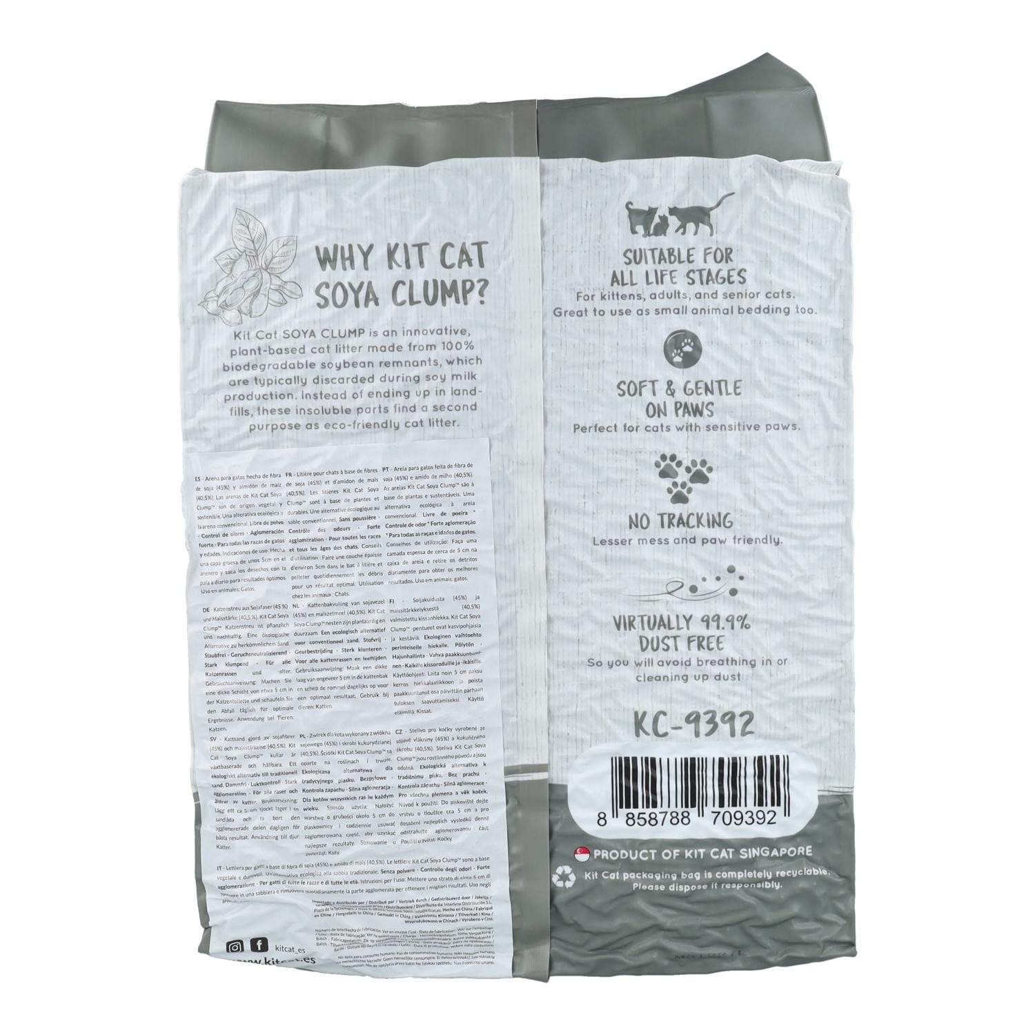 Kit Cat Arena Eco SoyaClump - Charcoal 7 L Arena para gatos
