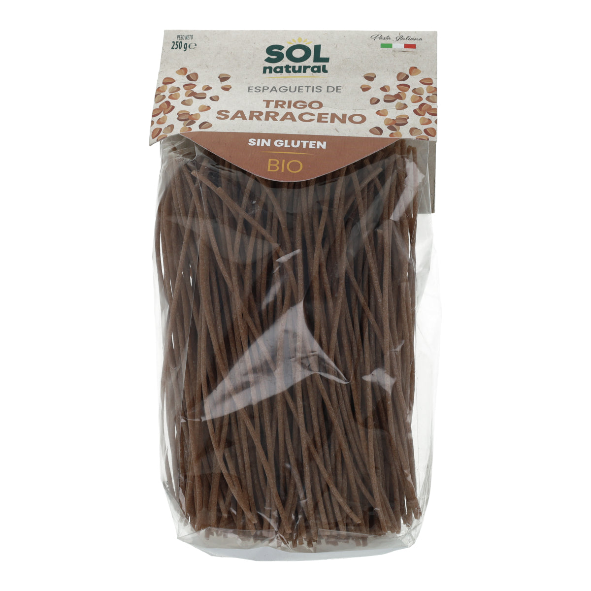 Glutenvrije spaghetti van boekweit, biologisch, Sol Natural 250 g