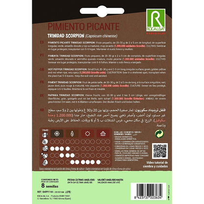 Semillas Pimiento Picante Trinidad Scorpion Rocalba