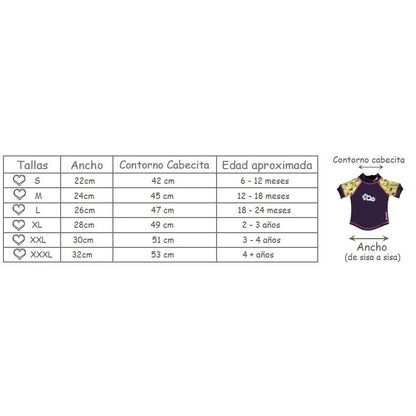 Camiseta protección solar bebé Manta Ray Close Parent XXXL