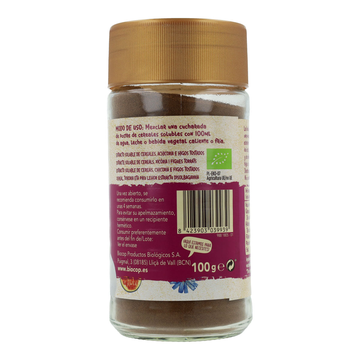 Café aux céréales, figues et chicorée bio Biocop, 100 g.